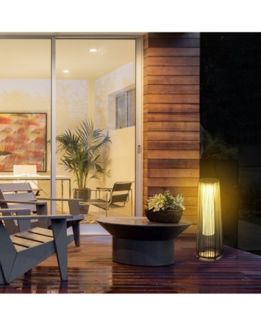 Lampadaire LED de jardin résine filaire chocolat