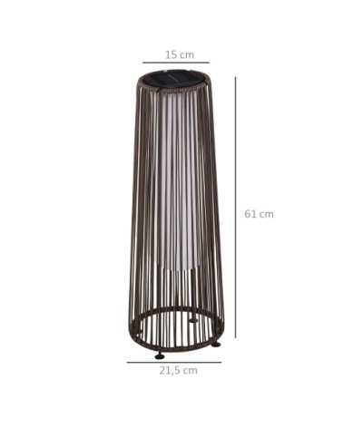 Lampadaire LED de jardin résine filaire chocolat