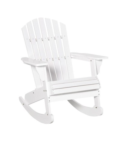 Fauteuil de jardin à bascule bois sapin blanc