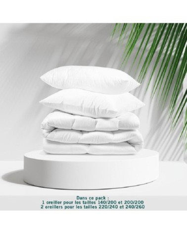 Pack TEMPÉRÉ Couette + Oreiller(s) - Coton Bio  200x200 cm - Wake Me G