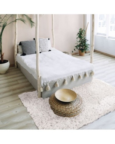 Tapis tout doux fausse fourrure blanc 120x170