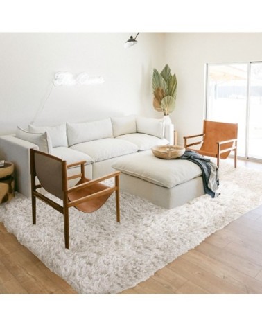 Tapis tout doux fausse fourrure blanc 197x290