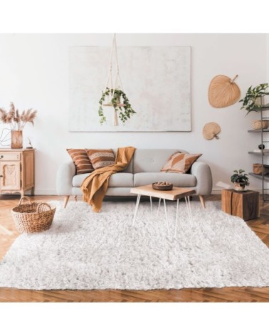 Tapis tout doux fausse fourrure blanc 160x230
