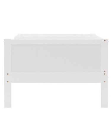 Lit enfant simple 80x160 cm sommier matelas et barrière beige, blanc