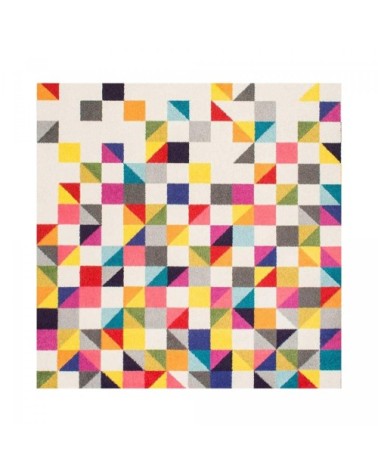 Tapis salon multicolore 100x100 carré