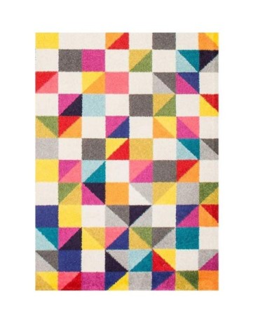 Tapis salon multicolore 100x100 carré