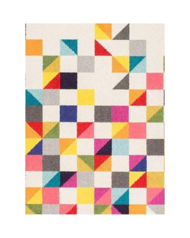 Tapis salon multicolore 100x100 carré