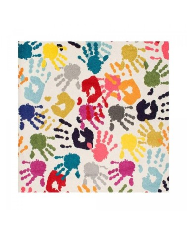 Tapis enfant multicolore 100x100 carré