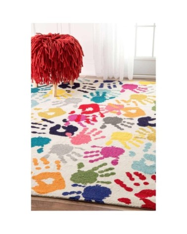 Tapis enfant multicolore 100x100 carré