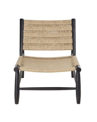 Fauteuil en bois de manguier noir et sisal