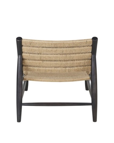 Fauteuil en bois de manguier noir et sisal