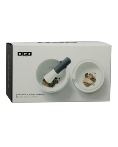 Mortier et pilon en porcelaine