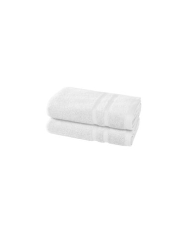 2 serviettes en coton bio Blanc 50x100 cm