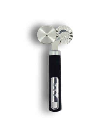 Roulette à pâtisserie 2 en 1 en acier inoxydable 18 cm