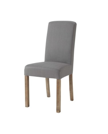 Housse de chaise en lin lavé grise, compatible chaise MARGAUX