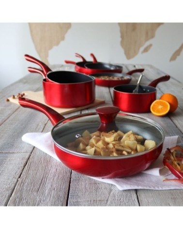 Sauteuse avec couvercle compatible induction 24 cm en aluminium