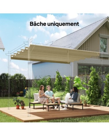Toile de toit pergola rétractable polyester beige