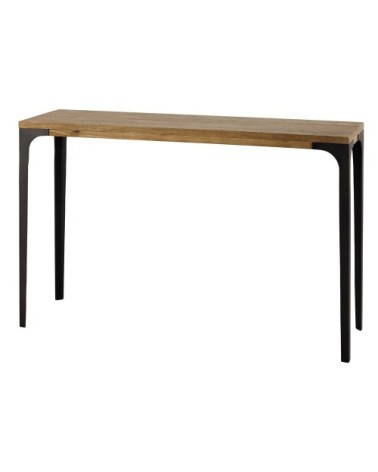 Table console en métal et manguier massif L 120 cm
