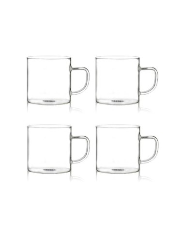 Lot de 4 tasses expresso en verre borosilicate 12 cl