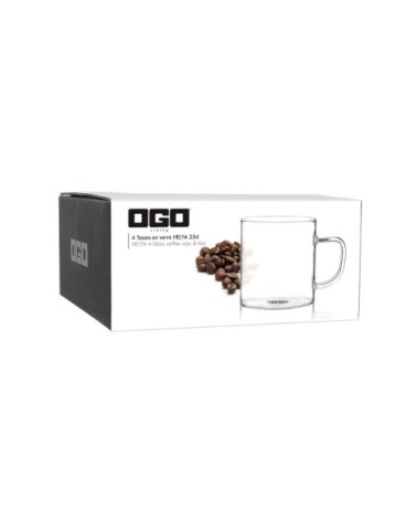 Lot de 4 tasses en verre borosilicate 25 cl