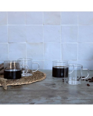 Lot de 4 tasses en verre borosilicate 25 cl