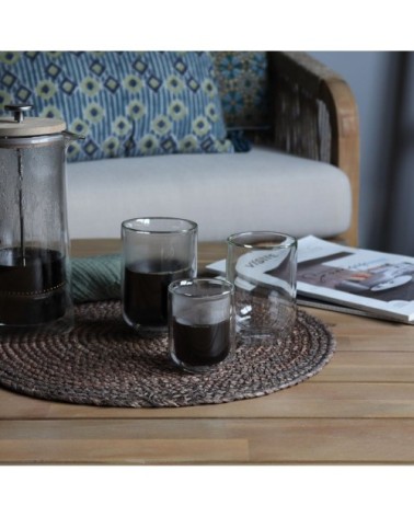 Lot de 4 tasses expresso en verre double paroi 10 cl