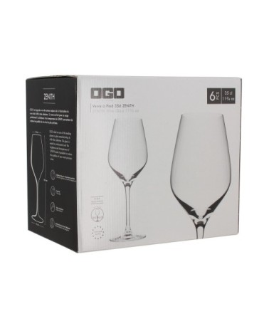 Lot de 6 verres à pieds 35cl