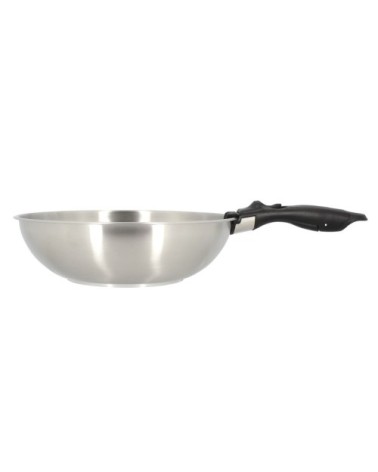 Wok amovible en inox et induction 28 cm