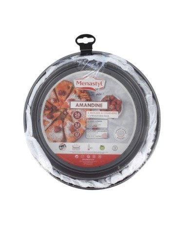 Set 3 moules à charnières en acier carbone 22 cm, 24 cm et 26 cm