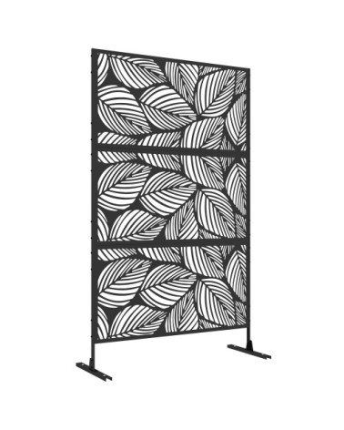 Panneau brise vue décoratif paravent extérieur en acier noir