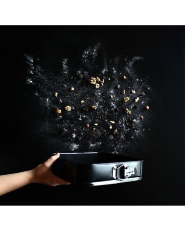 Moule à charnière carré en acier carbone 26 x 26 cm