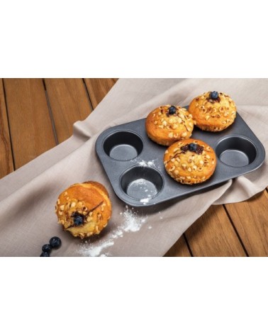 Plaque à 6 muffins en acier carbone