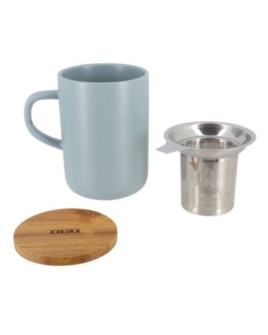 Tisanière avec couvercle en grès et acacia 475 ml