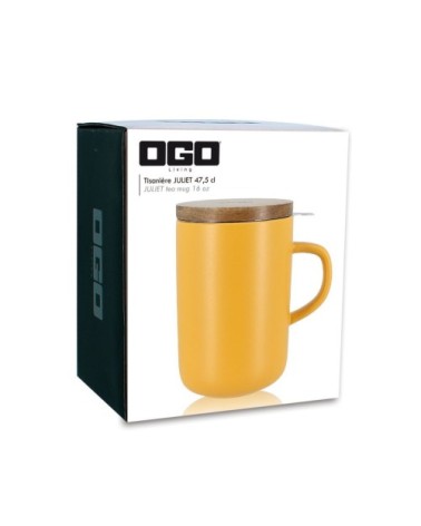 Tisanière avec couvercle en grès et acacia 475 ml