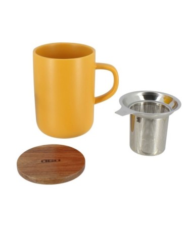 Tisanière avec couvercle en grès et acacia 475 ml