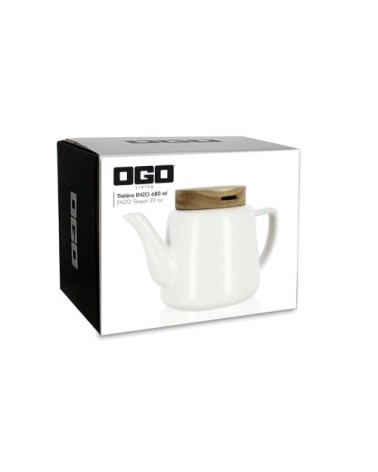 Théière avec couvercle en porcelaine et bois 680 ml