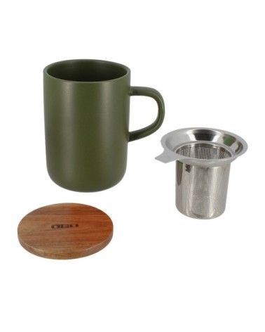 Tisanière avec couvercle en grès et acacia 475 ml