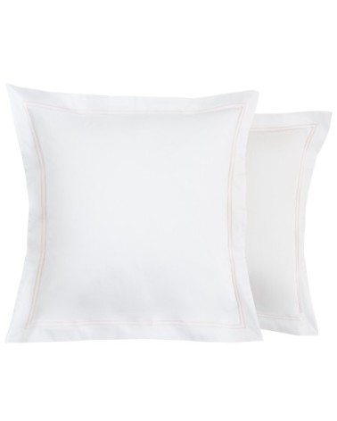 Taies d'oreiller luxe lot de 2 en Satin de coton Rose pâle 50x80 cm