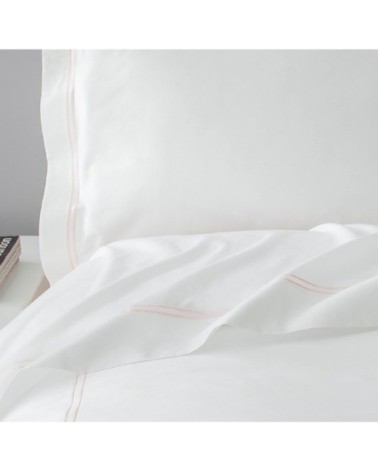 Taies d'oreiller luxe lot de 2 en Satin de coton Rose pâle 50x80 cm