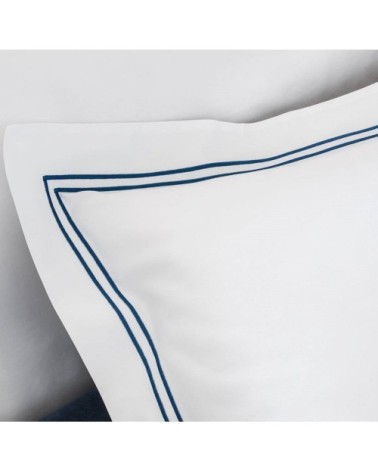 Taies d'oreiller luxe lot de 2 en Satin de coton Bleu 50x80 cm