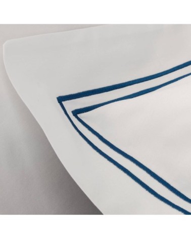 Taies d'oreiller luxe lot de 2 en Satin de coton Bleu 50x80 cm