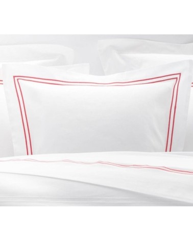 Taies d'oreiller luxe lot de 2 en Satin de coton Rouge 50x80 cm