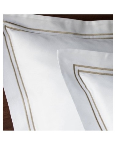 Taies d'oreiller luxe lot de 2 en Satin de coton Beige 50x80 cm