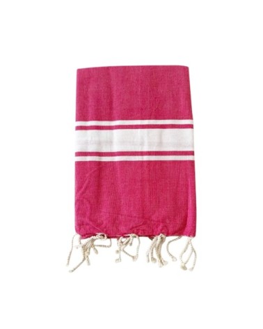 Fouta traditionnelle rose fuchsia kozo 100 x 200