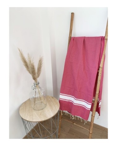 Fouta traditionnelle rose fuchsia kozo 100 x 200