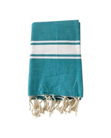Fouta traditionnelle bleue  azur kozo 100 x 200