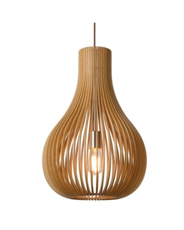 Suspension en bois beige H55cm