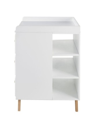 Commode à langer style scandinave 4 tiroirs blanche