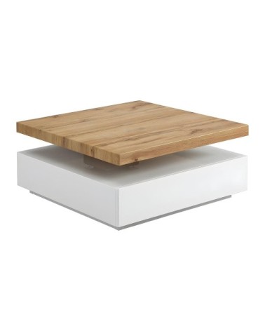Table basse effet bois , blanc