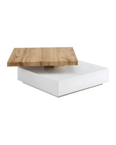 Table basse effet bois , blanc